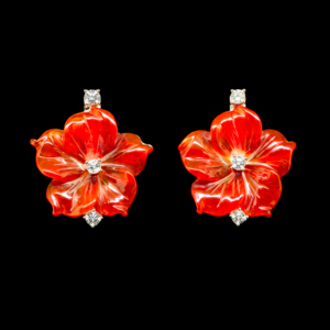 INTERCHANGEABLE CARNELIAN FLOWER EARRINGS