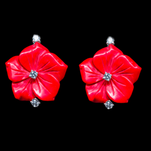 INTERCHANGEABLE CORAL PASTE FLOWER EARRINGS